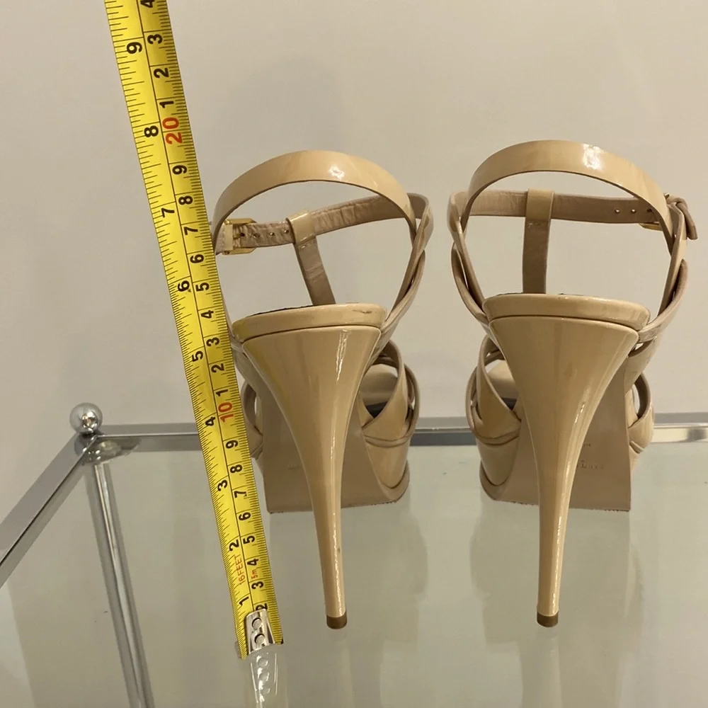 YSL Tribute Sandal Patent Leather Nude Color - Picture 3 of 7